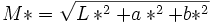 
M* = \sqrt{L*^2 + a*^2 + b*^2}
