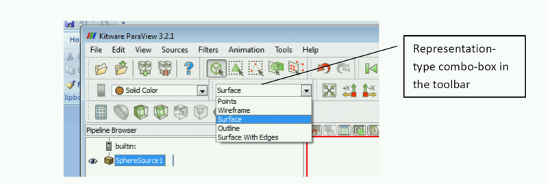 Figure: Representation type combo-box allowing user to choose the sub-representation to use