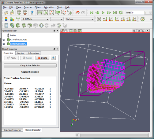 Figure 5: Extract selection using a frustum selection